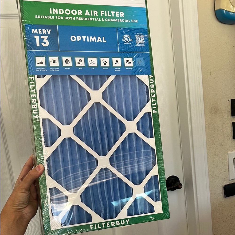Filterbuy Indoor Air Filter MERV 13 Size 12” x 24” 1”